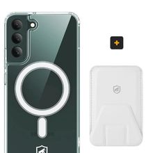 Kit Magsafe - Capa case capinha e Carteira com Kickstand para Samsung Galaxy S22 Plus - Gshield