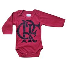 Body Bebê Flamengo Manga Longa Escudo Oficial