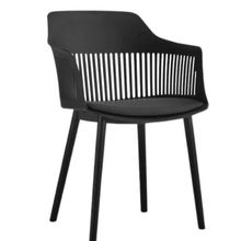 Kit 4 Cadeiras De Jantar Estofada Marcela Montreal Polipropileno Preto