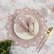 Jogo Americano Bordado em Linha de Seda 12 Peças Lilia - 100% Poliéster