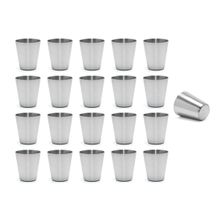 Copo Mini Aço Inox 30ml Cafe Molho Sobremesa Aperitivo 50un