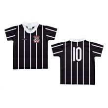 Camiseta Bebê Corinthians Listras Preta - Torcida Baby