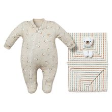 Kit Macacão Bebê Menino + Cueiro + Naninha Be Brave -Hug