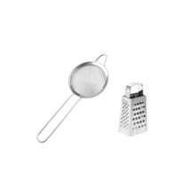 Peneira 8cm e Ralador de Queijo Mini Aço Inox Pequeno