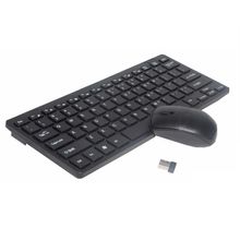 Kit Teclado E Mouse Wireless Sem Fio 2.4g Ultra Slim Black