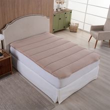 Protetor Colchão Pillow Top Casal Padrão Malha 100% Algodão Toque Aveludado - Bege