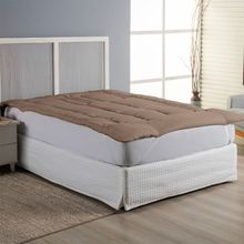 Protetor Colchão Pillow Top Casal King Micropercal 400 Fios 100% Poliéster Extra Macio - Bege