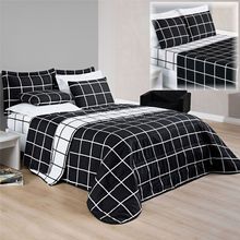 Coordenado Cobre Leito Esplendor e Lençol Solteiro 5 Peças - Preto