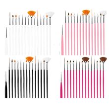 Kit Com 15 Pincel Para Decoração De Unhas Dafu