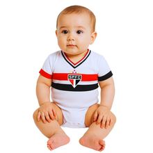 Body Bebê São Paulo Branco Premium Torcida Baby Oficial