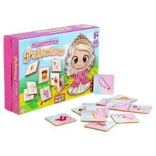 Jogo da Memória Princesas com 40 Peças EM Madeira - Tudo em Caixa