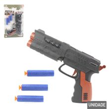 Pistola Lança Dardos 20cm 4 Peças Black Color - Tudo em Caixa