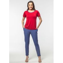 Calça Básica Pau a Pique Moletinho Flamê Azul