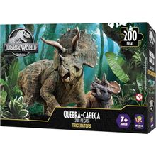 Quebra Cabeça Jurassic World Triceratops 200 Peças Mimo 2064