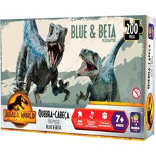 Quebra Cabeça Jurassic World Blue e Beta 200 Peças Mimo 2089