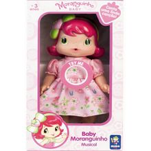Boneca Baby Moranguinho Que Canta 30 Cm Mimo - 4009