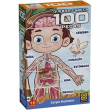Quebra Cabeça Puzzle 100 Peças Corpo Humano - Grow 4919