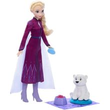 Boneca Elsa Frozen Com Bebe Urso Mattel - JFG16