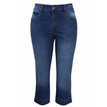Calça Pau a Pique Jeans Capri Básica Azul Claro AZUL - 48
