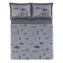 Jogo Cama Infantil Casal4 Pcs 200 Fios Corrida Karsten