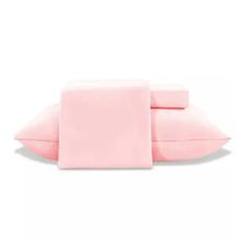 Jogo Cama Queen 4 Pc Poliester Toque de Seda Rosa Jolitex