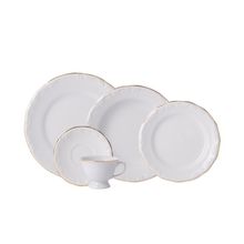 Jogo de Jantar 40 Peças Chá Filete de Ouro Porcelana Schmidt