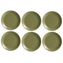Prato de Sobremesa Coup Organic Olive de Cerâmica 21cm 6 Unidades - Alleanza 7577-203