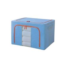 Caixa Organizadora de Roupas Azul Claro Empilhável Dobrável