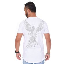 Camiseta Masculina Dgn Swag Branca Frente e Costas Redonda
