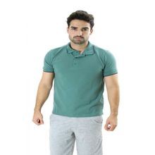 Camiseta Masculina Gola Polo Verde Piquet Gold Com Elastano