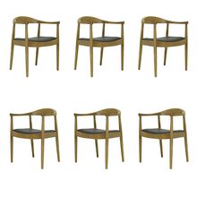 Kit 6 Cadeiras Decorativas Sala de Jantar Columbia PU Madeira Rústica Bege G56 - Gran Belo