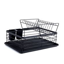 Escorredor de Louças 2 Andares - Preto Fosco