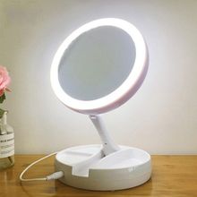 Espelho De Luz Led 110/220v Dobrável Aumenta 10x1 maquiagem