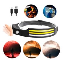 Lanterna de Cabeça LED Recarregável com 4 Modos de Iluminação - Lanterna Tática de Cabeça USB