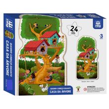 Quebra Cabeça Gigante Casa Da Árvore 24 Peças em Madeira - Nig 0445