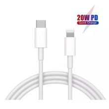 Cabo Lightning Branco PD 1m Turbo Flexível Material Qualidade Seguro