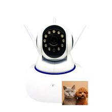 Câmera Inteligente Wi-Fi 3 Antenas com Giro Panorâmico e Visão Noturna