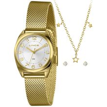 Relógio Lince Feminino Ref: Lrgh224l30 K0dqs2kx Dourado + Semijoia