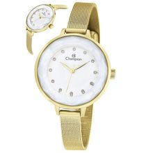 Relógio Champion Feminino Ref: Cf24322h Casual Mesh Dourado