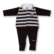 Macacão Bebê Santos Longo Listras Oficial