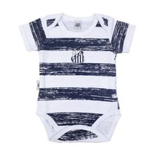 Body Bebê Santos Listras Manga Curta Oficial
