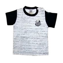 Camiseta Bebê Santos Hino Manga Curta Oficial