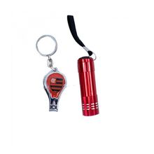 Kit Flamengo Com Chaveiro Lanterna e Cortador de Unha