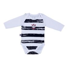 Body Bebê Corinthians Listras Manga Longa Oficial