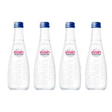 ÁGUA MINERAL EVIAN COM GÁS VIDRO PACK C/4UNID 330ML
