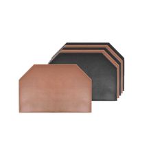 Jogo Americano Mini Hexagono Marrom Preto Dupla Face Cafeteria 6un