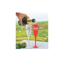 Kit com 2 Taças de Espumante Decoradas 200ml ( 45180 )
