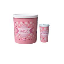 Kit 2 Peças Pote Mantimentos Arroz 2L e Porta Queijo Ralado 450ml ( 50978 )