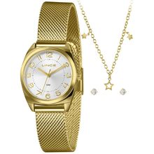 Relógio Lince Feminino Ref: Lrgh224l30 K0dqs2kx Dourado + Semijoia