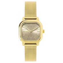 Relógio Mormaii Feminino Ref: Mo2036kf/1x Retangular Aço Mesh Dourado